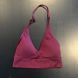 Victoria's Secret Red Ribbed Halter Bra